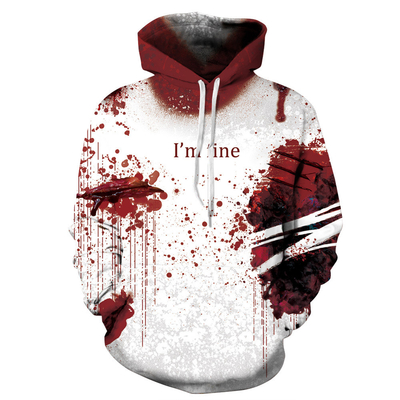 acheter Lavé à la machine Impression 3D par sublimation Hoodie en blanc pull en laine multicolore online manufacture