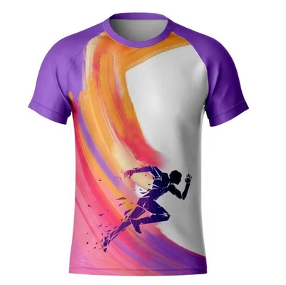acheter 100% polyester pleine sur toute la sublimation T-shirts imprimés courir T-shirt de sport séchage rapide online manufacture