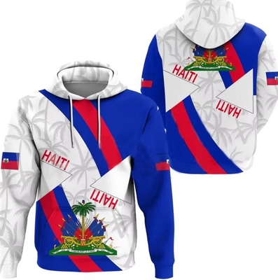 acheter Nom personnalisé Numéro Haïtien Sweatshirt à sublimation complète Nation Drapeau Pays Imprimé online manufacture
