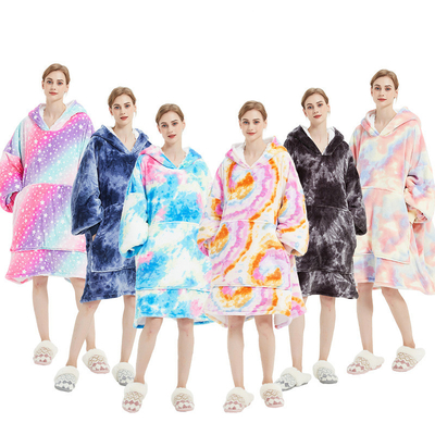 acheter Full Custom Flannel Romper Pyjama surdimensionné Couverture Hoodie Colorié Imprimé online manufacture