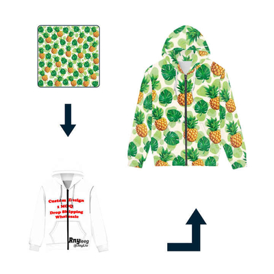 Vêtements de rue sur taille Hommes Hoodies sublimation Fermeture à glissière Up pullover