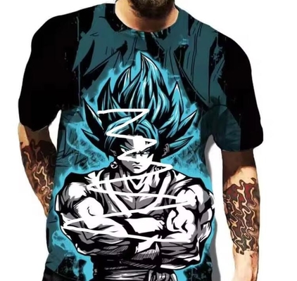 Anime Goku Sublimation T-shirts imprimés à manches courtes vêtements à motifs