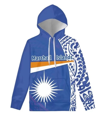 Drapeau de l'île Marshall Sublimation personnalisée Sweater Polynésien surdimensionné
