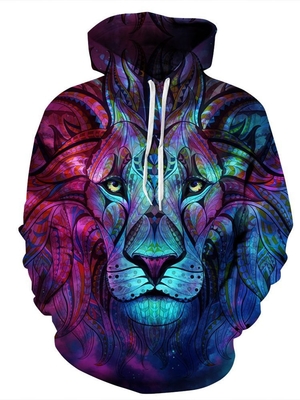 T-shirt à capuche à imprimerie par sublimation multicolore