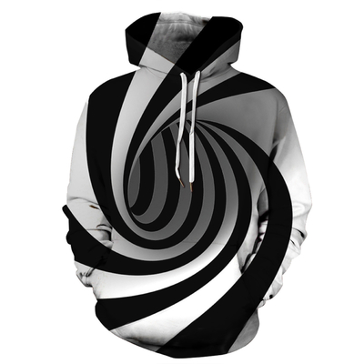 Surpoids épais imprimé par sublimation Hoodie personnalisé 3d polyeste blanc pour hommes