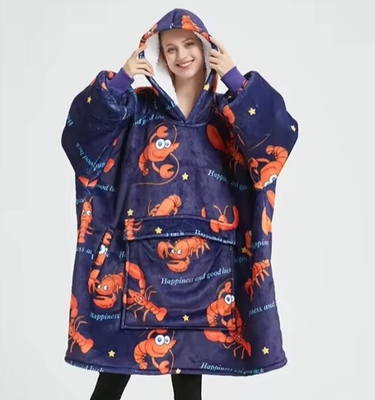 Polyester personnalisé portable à grande taille couvertures en capuche lavable à la machine