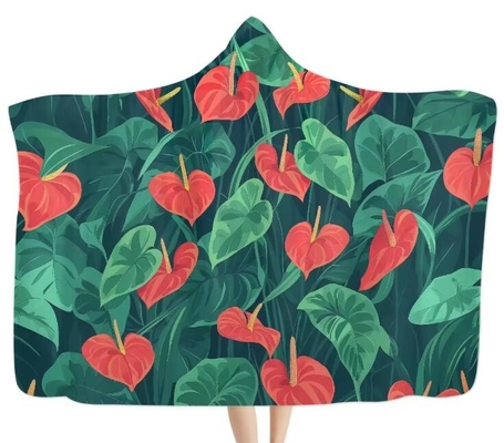 Anthurium Hawaii Print Couvertures à capuche de grande taille