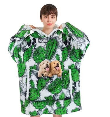 Couverture à capuche de Noël lavable à la machine avec manche longue et poche