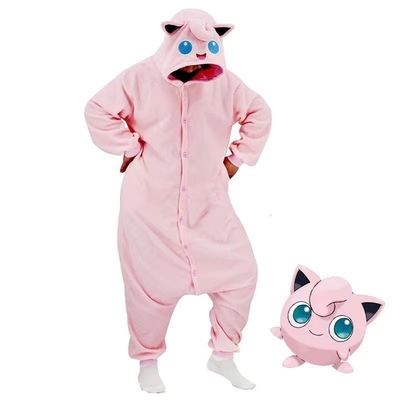 Unisexe Flannel Romper Animal Pijama en une pièce avec capot et bouton
