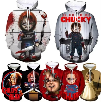 Chucky a imprimé des capuchons surdimensionnés Hommes film d'horreur 3D Capuchons imprimés