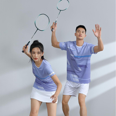 Vêtements de sport Vêtements d'entraînement de badminton pour hommes et femmes T-shirts à imprimés complets