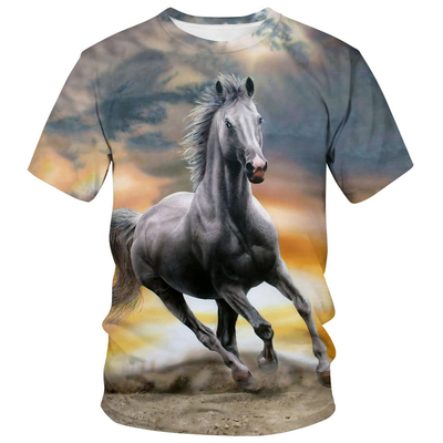 Hommes Femmes Cheval T-shirts imprimés en 3D T-shirts à col d'équipage graphique animal