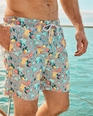 Corses de bain sur mesure pour hommes Impression florale sèche rapide Inseam Shorts de planche d'étirement avec couche de compression Costumes de bain