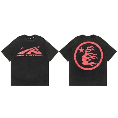 T-shirt gothique décontracté en peluche surdimensionné Harajuku tendance de rue hommes et femmes imprimé personnalisé rock anime punk