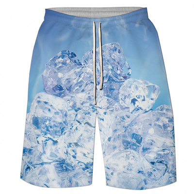 Logo personnalisé été plage de sable blanc 100% polyester designers inspirés glace imprimé Shorts pour hommes avec poches