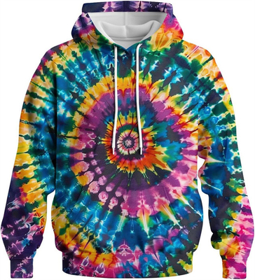 Couleur arc-en-ciel imprimé Hoodie Cravate Dye Sweatshirt mode pull graphique Pour les hommes Les femmes