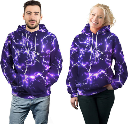 Unisexe Nouveaux sweat-shirts pour hommes avec capuche Cool Lightning Graphique Hoody Vêtement de laine pullover Sweat-shirts avec capuche